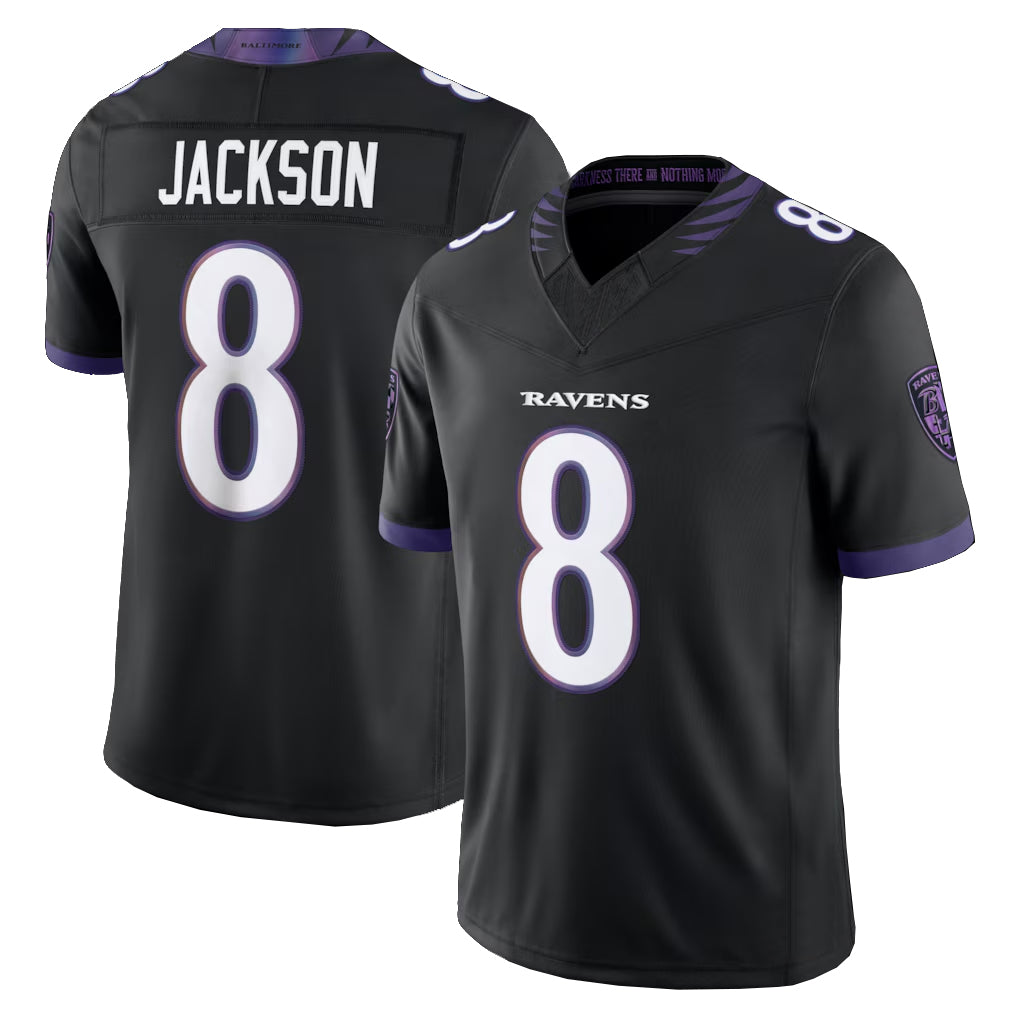 Seanshop B.Ravens #8 Lamar Jackson Player Black Limited Elite Home Game Stitched Jerseys