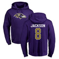 Seanshop B.Ravens #8 Lamar Jackson Player Purple Salute to Service Pullover Hoodie Stitched Jerseys