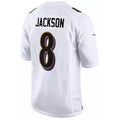 Seanshop B.Ravens #8 Lamar Jackson Player White Fashion Replica Stitched Jerseys