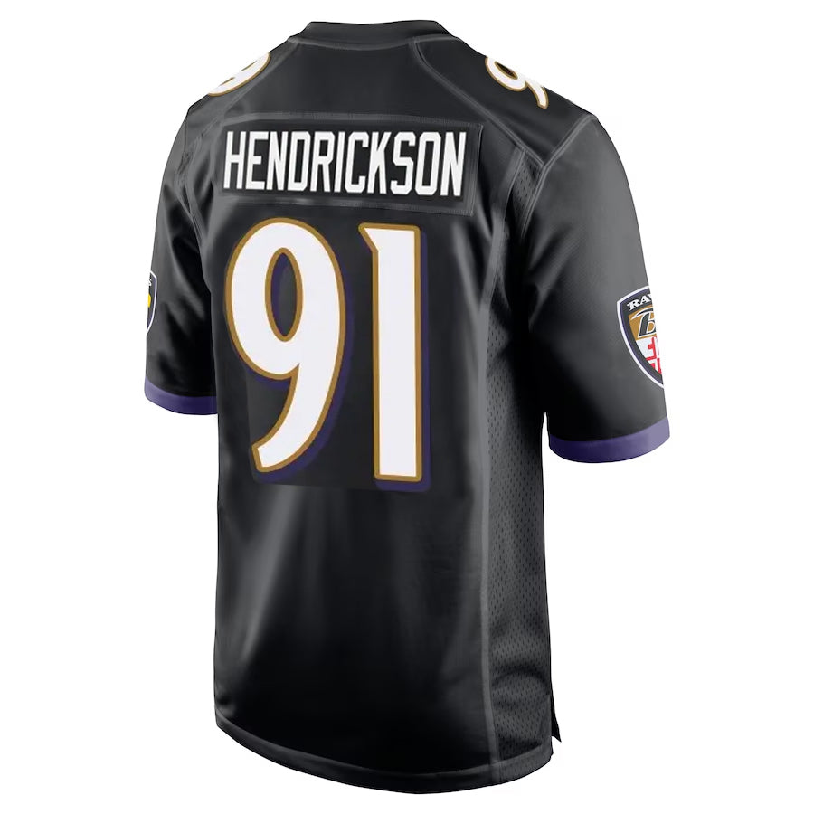 Seanshop B.Ravens #91 Trey Hendrickson Player Black Alternate Home Game Stitched Jerseys