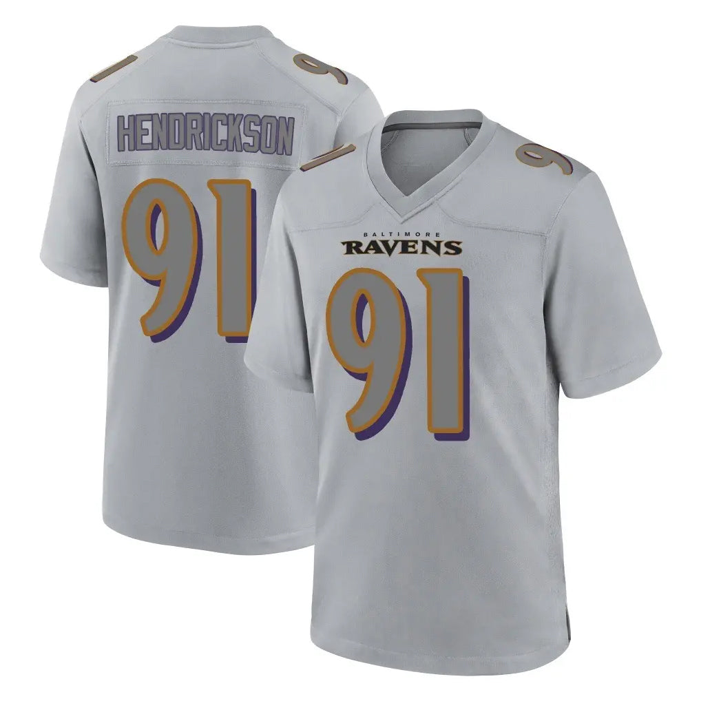 Seanshop B.Ravens #91 Trey Hendrickson Player Gray Replica Game Stitched Jerseys
