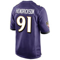 Seanshop B.Ravens #91 Trey Hendrickson Player Purple Alternate Home Game Stitched Jerseys