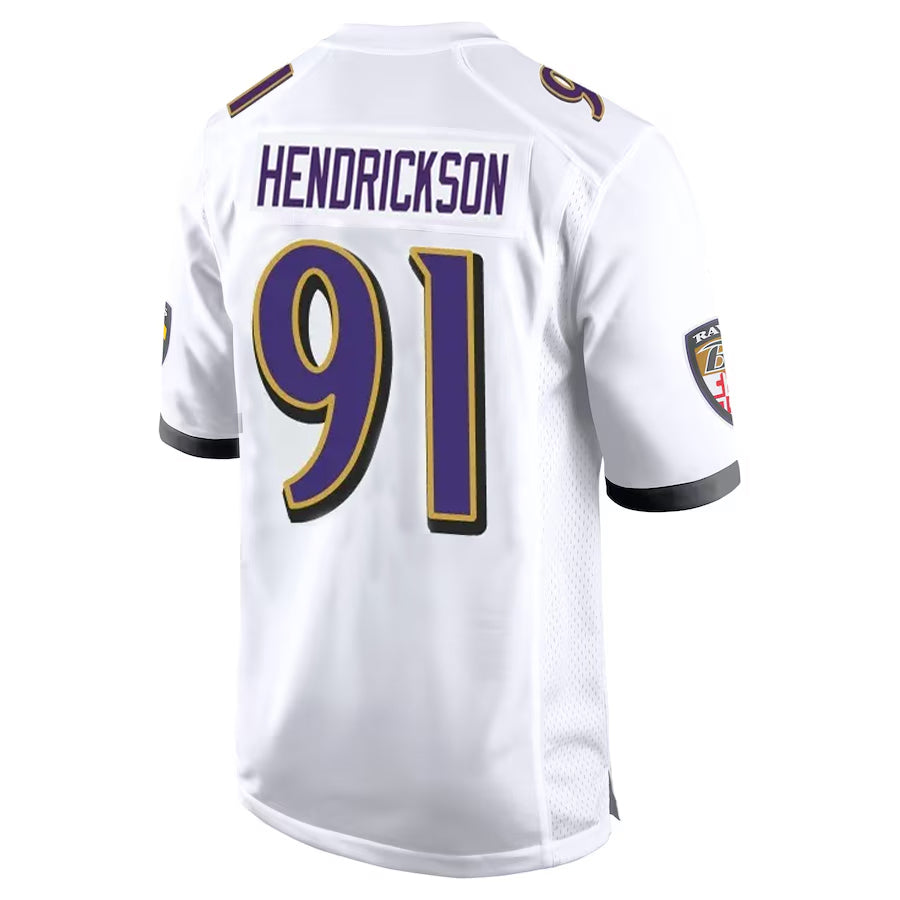 Seanshop B.Ravens #91 Trey Hendrickson Player White Alternate Home Game Stitched Jerseys