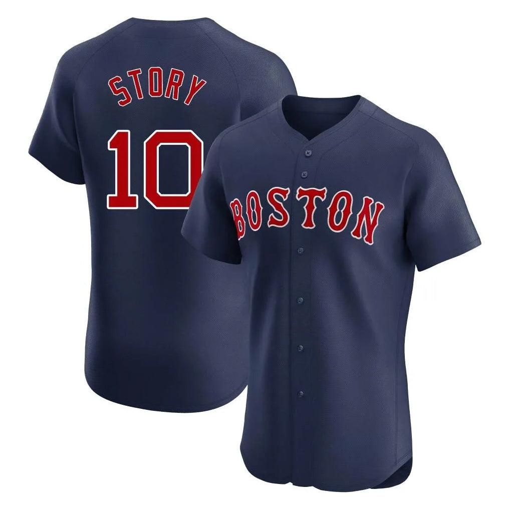 Seanshop B.Red Sox #10 Trevor Story Player Navy Limited Elite Home Game Stitched Jerseys