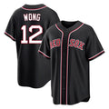 Seanshop B.Red Sox #12 Connor Wong Player Black Out Home Game Stitched Jerseys