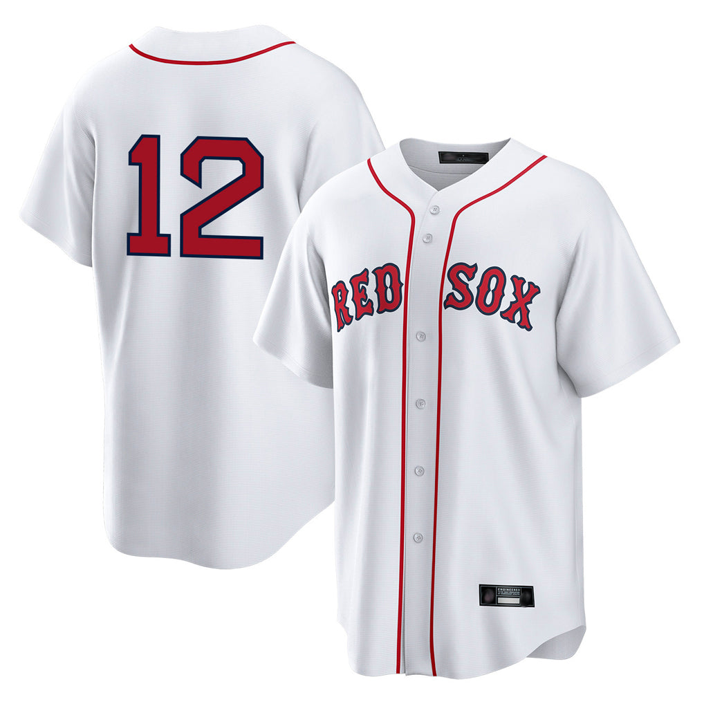 Seanshop B.Red Sox #12 Connor Wong Player White Home Game Stitched Jerseys