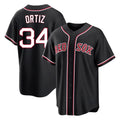 Seanshop B.Red Sox #34 David Ortiz Player Black Out Home Game Stitched Jerseys