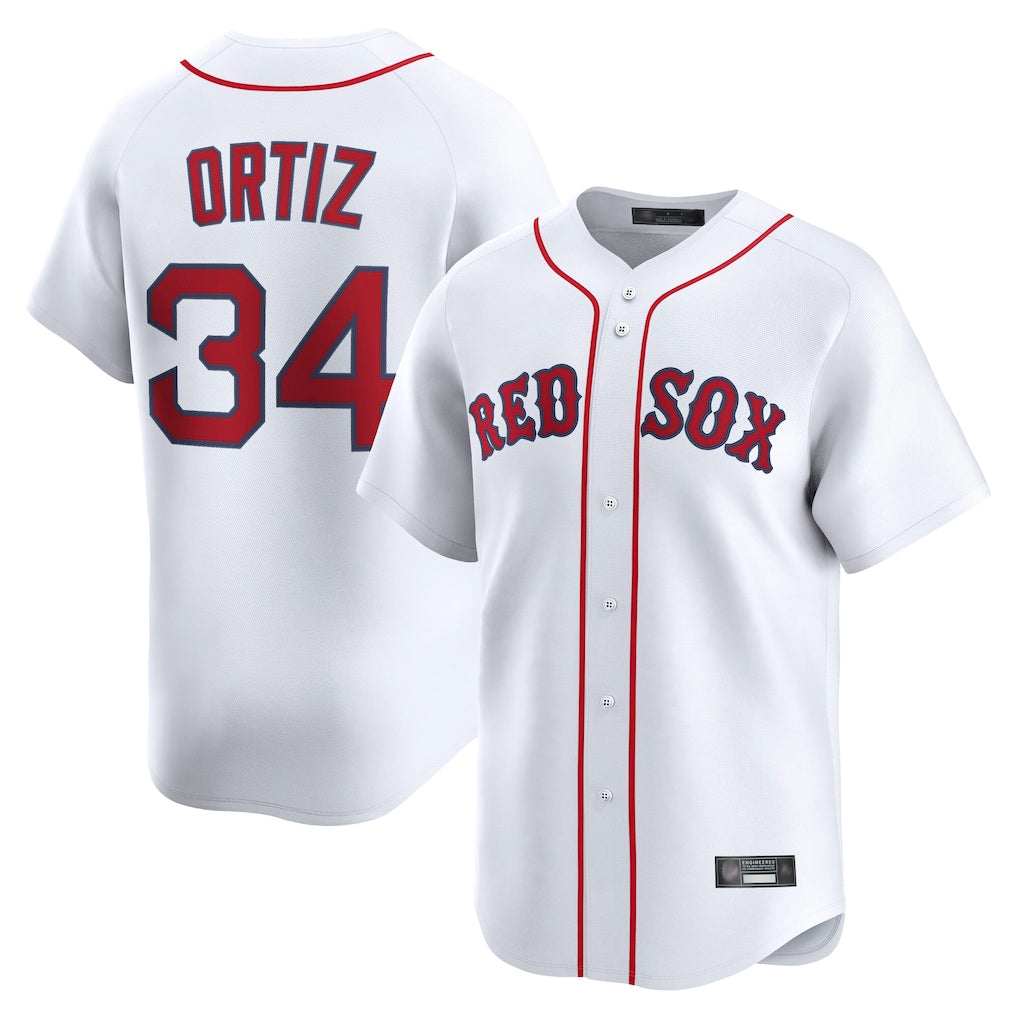 Seanshop B.Red Sox #34 David Ortiz Player White Limited Home Game Stitched Jerseys