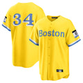 Seanshop B.Red Sox #34 David Ortiz Player Yellow Home Game Stitched Jerseys