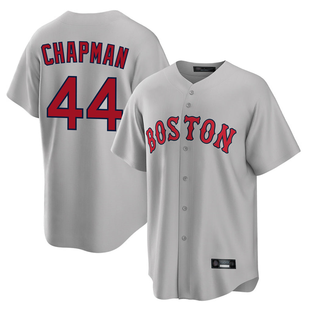 Seanshop B.Red Sox #44 Aroldis Chapman Player Gray Road Home Game Stitched Jerseys
