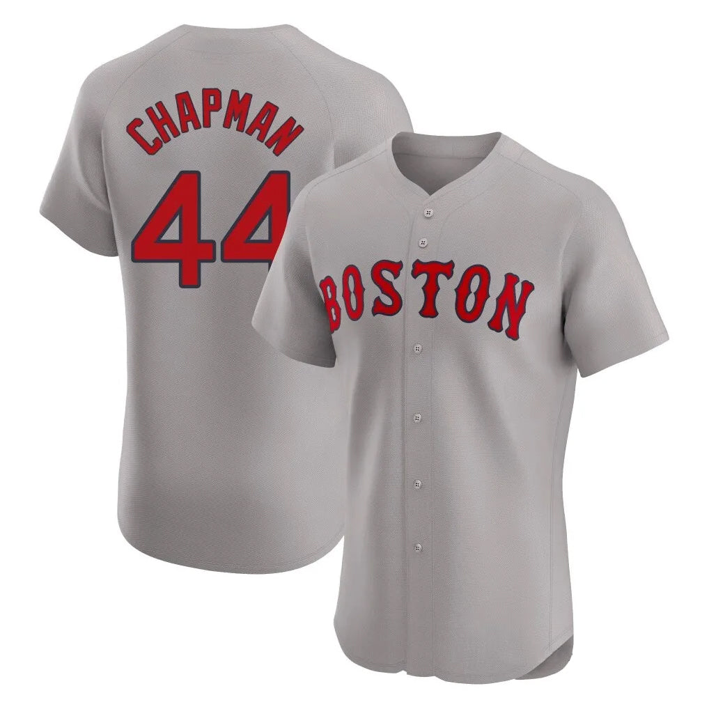 Seanshop B.Red Sox #44 Aroldis Chapman Player Gray Road Limited Elite Home Game Stitched Jerseys