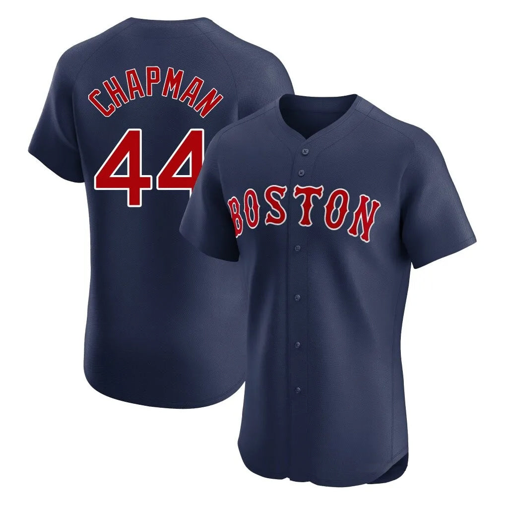 Seanshop B.Red Sox #44 Aroldis Chapman Player Navy Limited Elite Home Game Stitched Jerseys