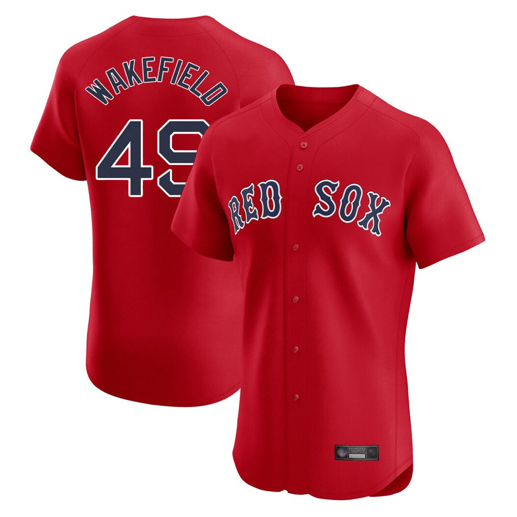 Seanshop B.Red Sox #49 Tim Wakefield Player Red Limited Elite Home Game Stitched Jerseys