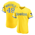 Seanshop B.Red Sox #49 Tim Wakefield Player Yellow Limited Elite Home Game Stitched Jerseys