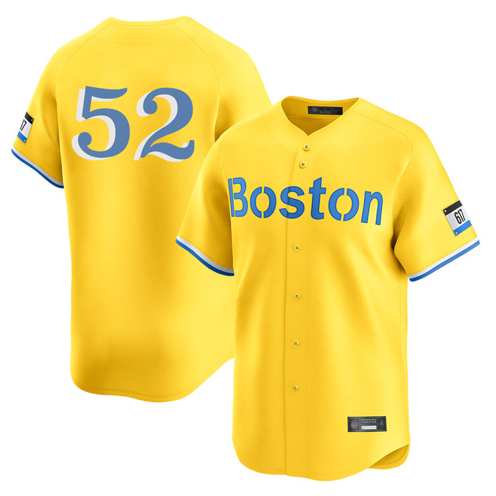 Seanshop B.Red Sox #52 Wilyer Abreu Player Yellow Limited Home Game Stitched Jerseys