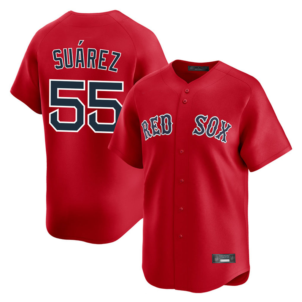 Seanshop B.Red Sox #55 Ranger Su¨¢rez Player Red Limited Home Game Stitched Jerseys