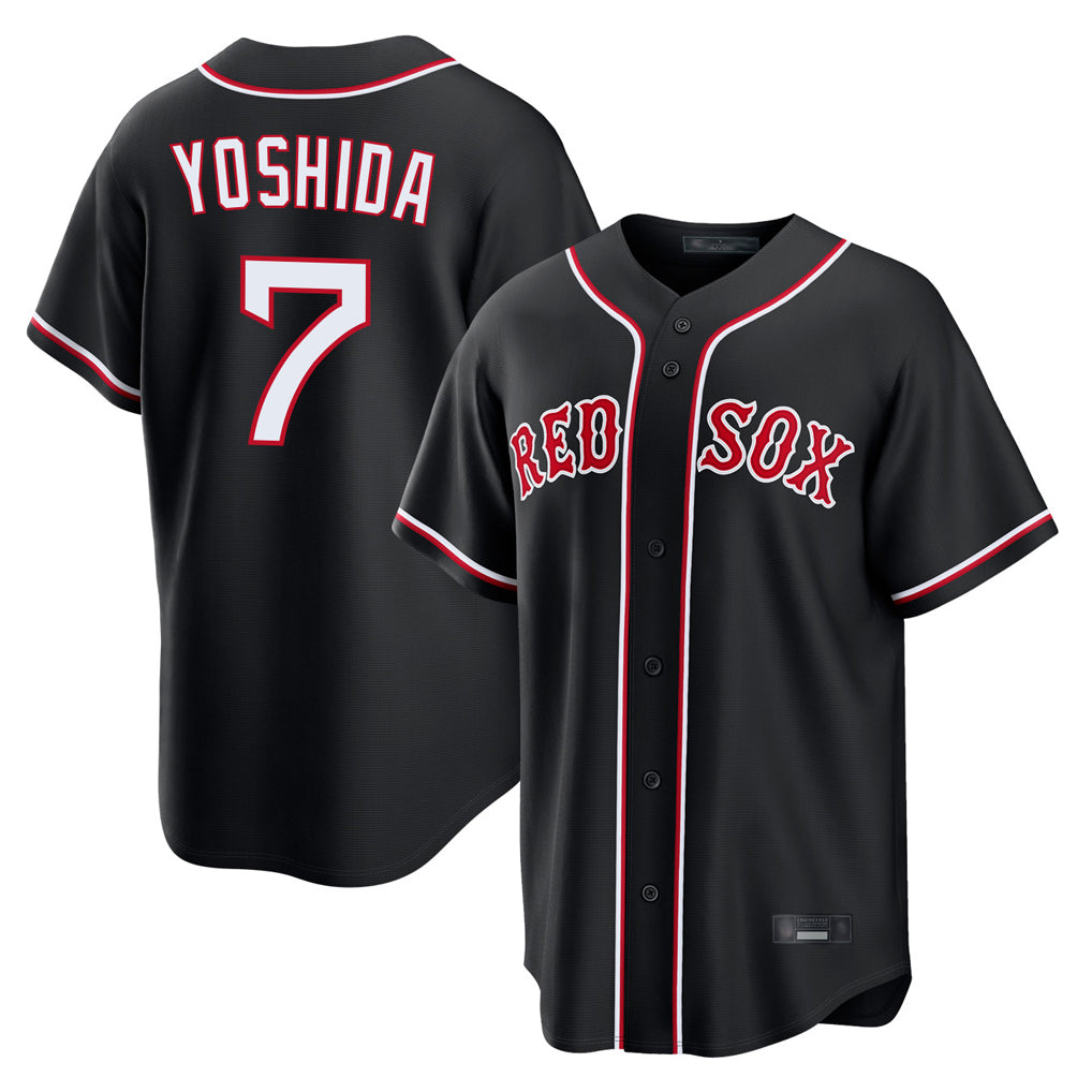Seanshop B.Red Sox #7 Masataka Yoshida Player Black Out Home Game Stitched Jerseys