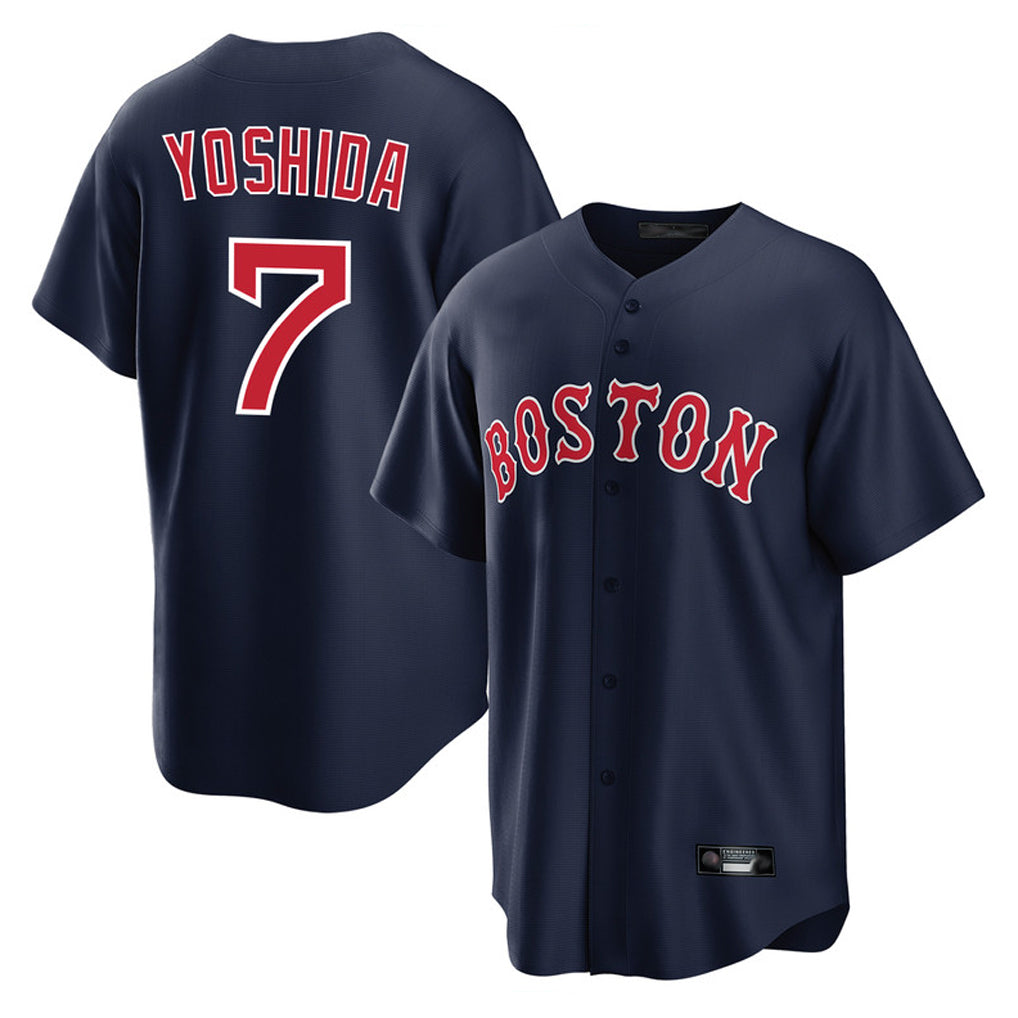 Seanshop B.Red Sox #7 Masataka Yoshida Player Navy Home Game Stitched Jersey
