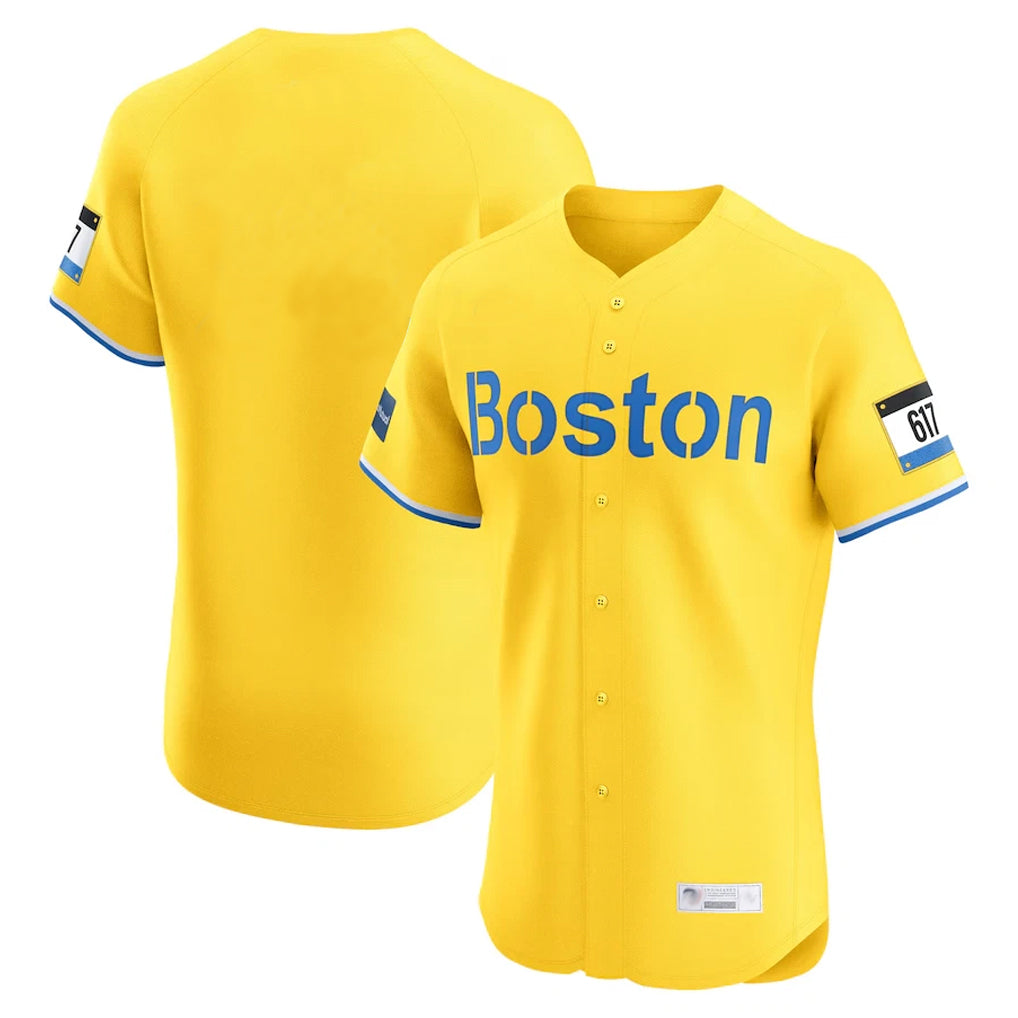 Seanshop B.Red Sox Blank Player Yellow Limited Elite Home Game Stitched Jerseys