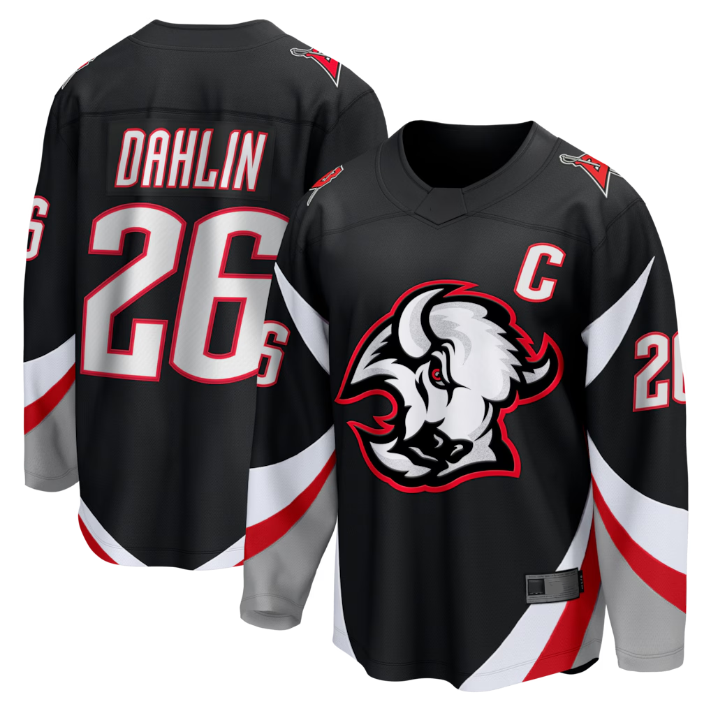 Seanshop B.Sabres #26 Rasmus Dahlin Black Alternate Captain Patch Breakaway Stitched Jerseys