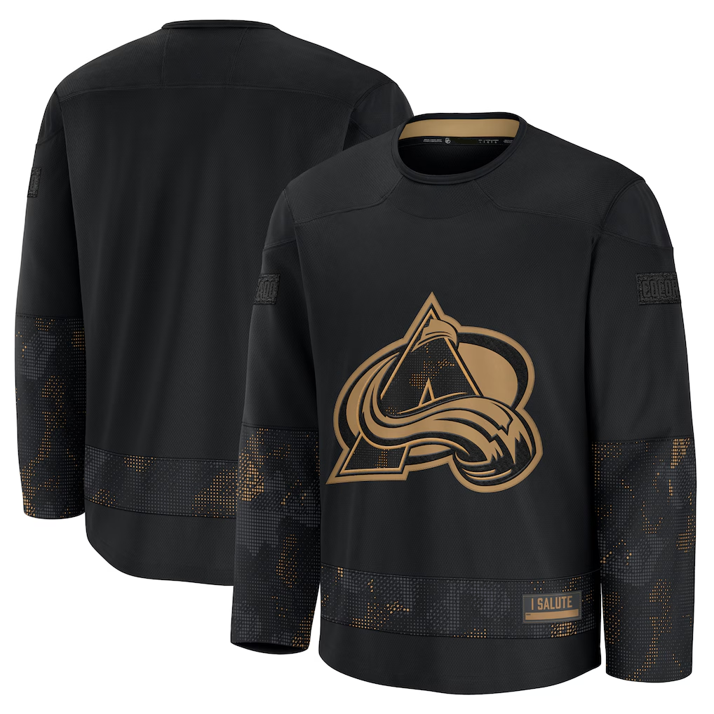 Seanshop C.Avalanche Black 2024 Military Appreciation Practice Jerseys