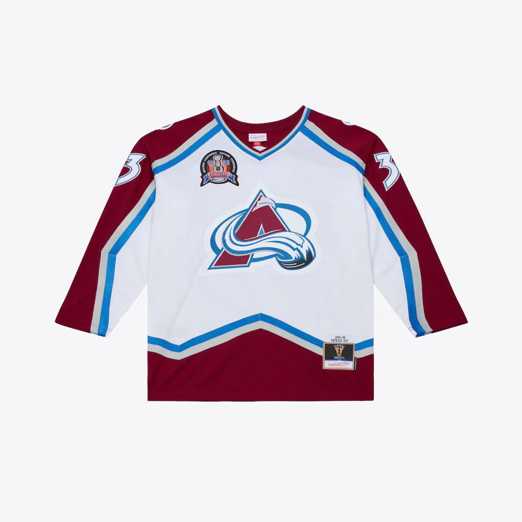 Seanshop C.Avalanche Patrick Roy Mitchell & Ness White 1995 Power Play Jerseys
