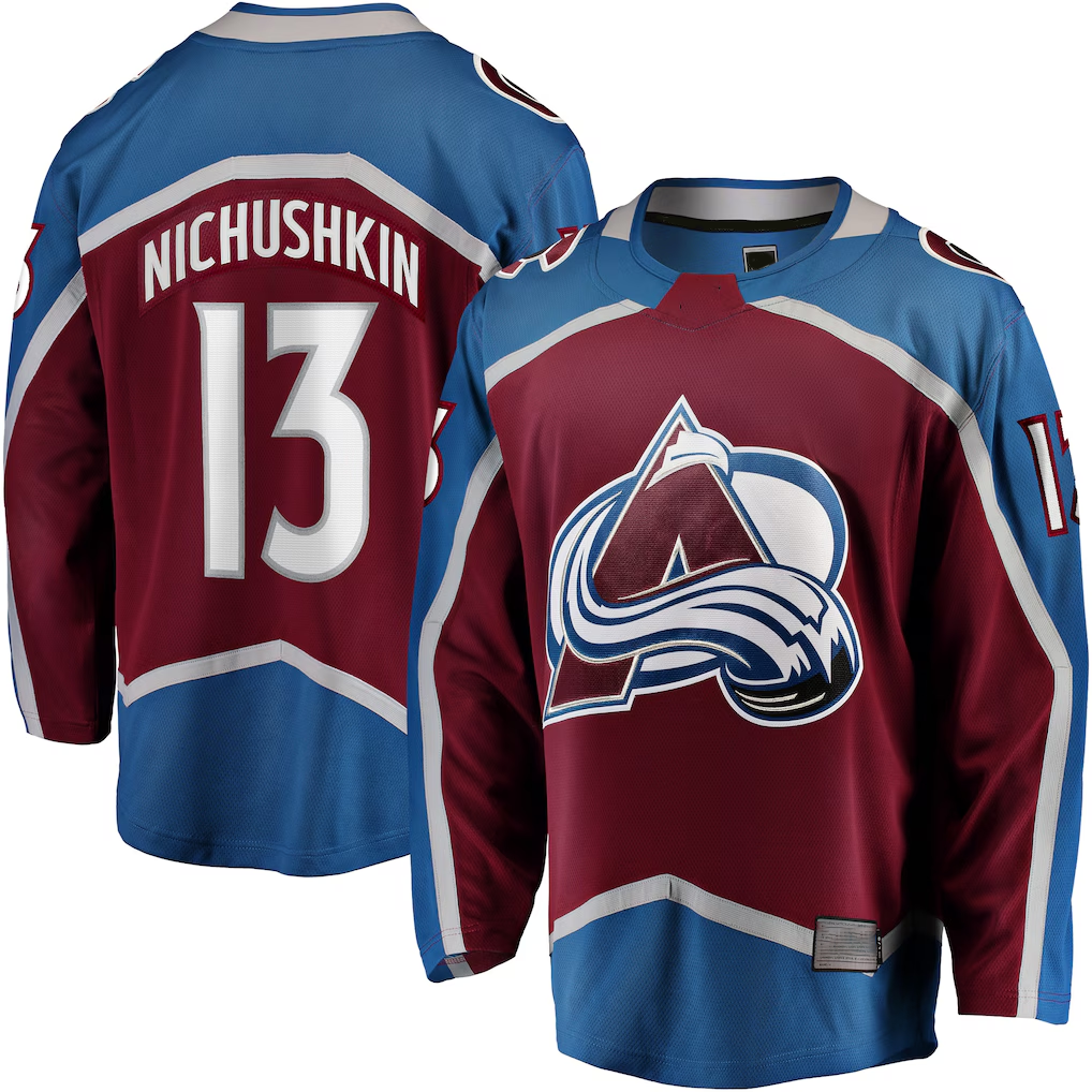 Seanshop C.Avalanche #13 Valeri Nichushkin Burgundy Breakaway Player Jerseys