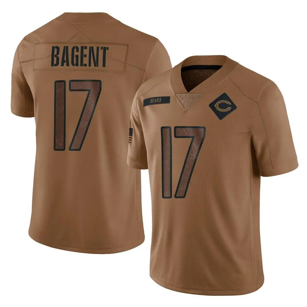 C.Bears #17 Tyson Bagent Player Brown  Salute to Service Limited Stitched Jerseys