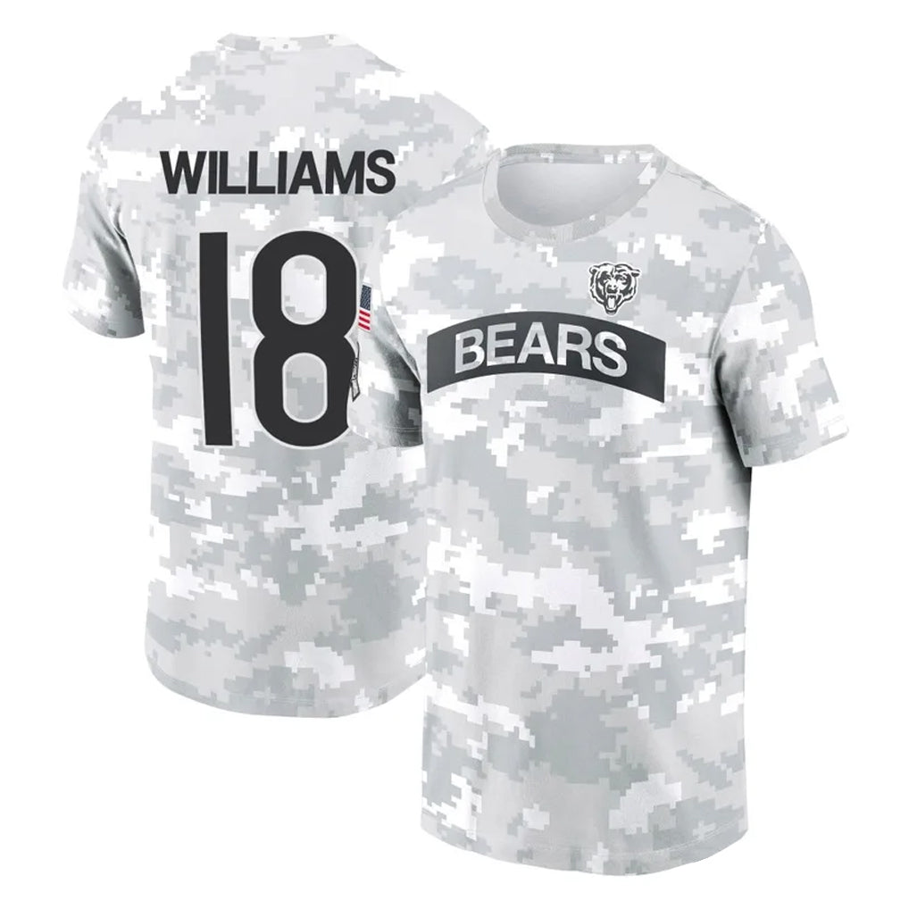 Seanshop C.Bears #18 Caleb Williams Player Arctic Camo Salute to Service Performance T-Shirt Limited Stitched Jerseys