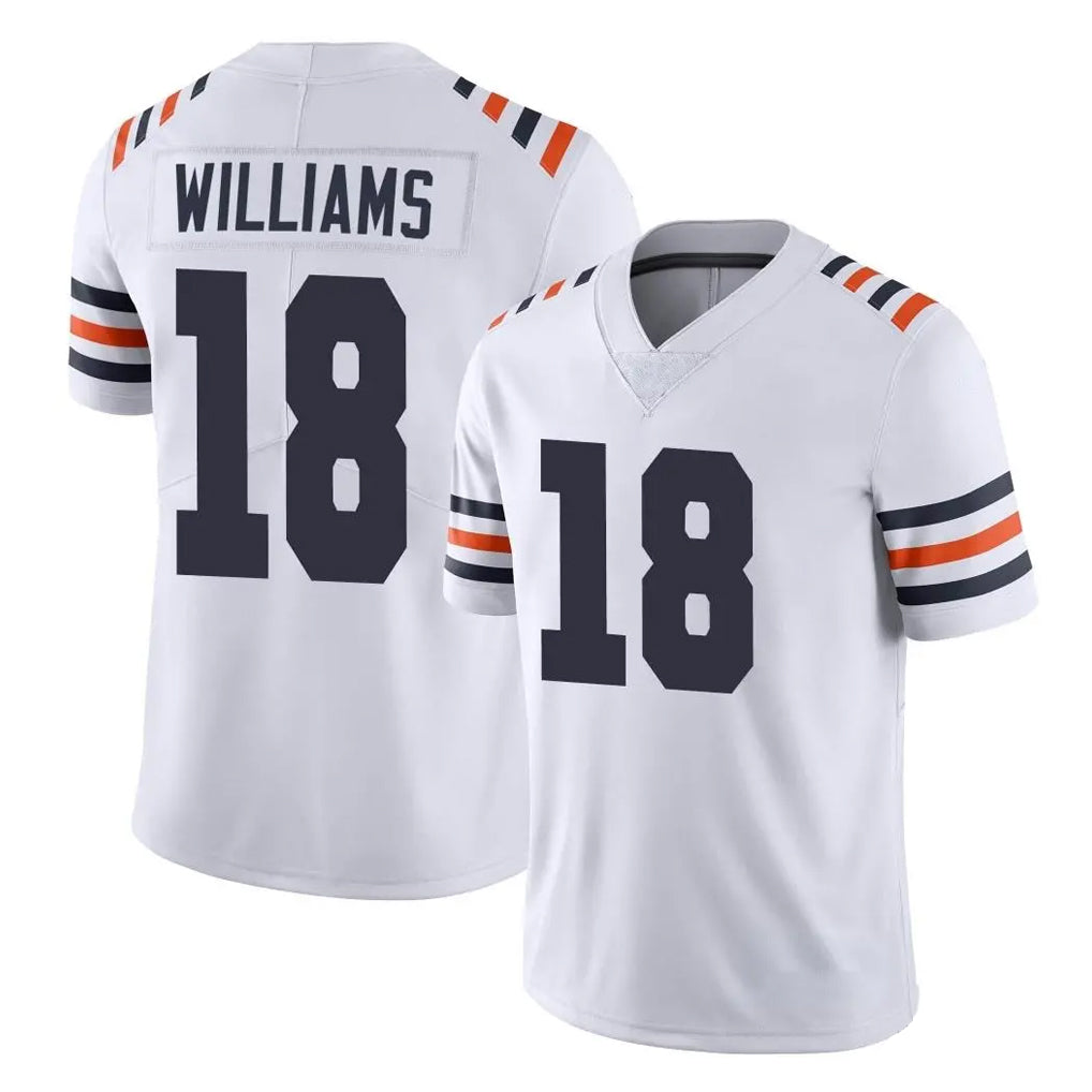 C.Bears #18 Caleb Williams Player White Classic Vapor Limited Home Game Stitched Jerseys