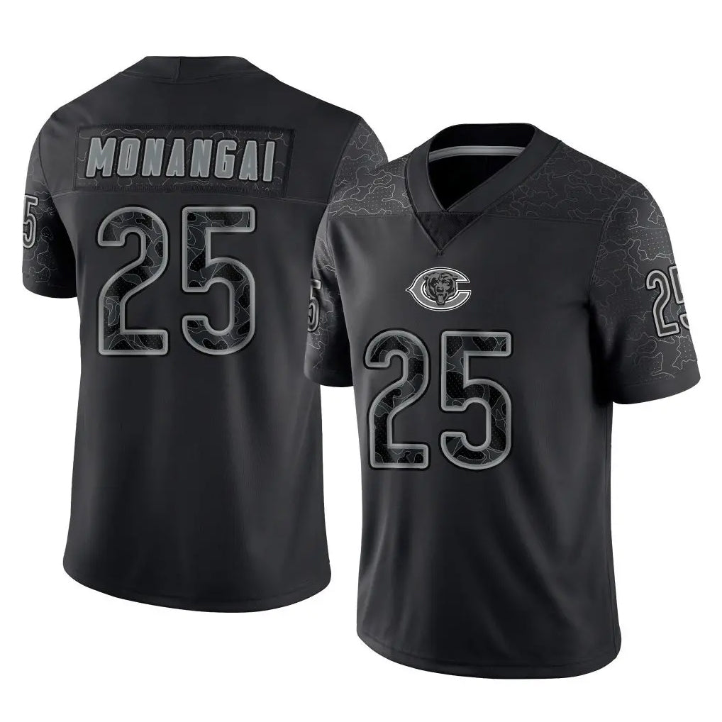 Seanshop C.Bears #25 Kyle Monangai Player Black REFLECTIVE Limited Game Stitched Jerseys