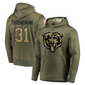 Seanshop C.Bears #31 Dillon Thieneman Player Olive Salute to Service Pullover Hoodies Home Game Stitched Jerseys