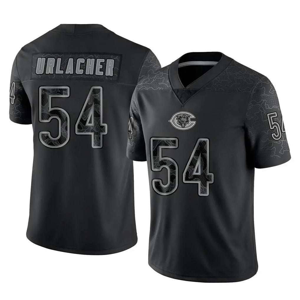 Seanshop C.Bears #54 Brian Urlacher Player Black REFLECTIVE Limited Game Stitched Jerseys