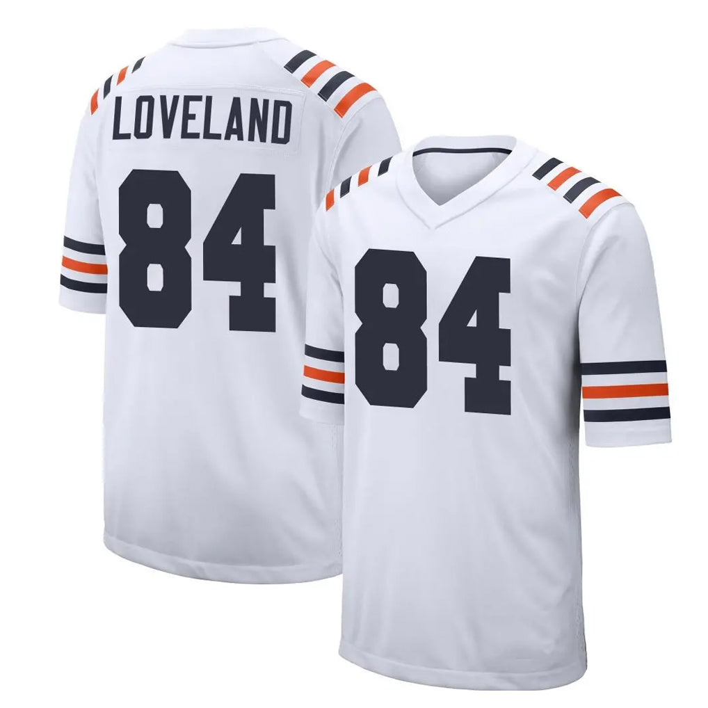 Seanshop C.Bears #84 Colston Loveland Player White Classic Home Game Stitched Jerseys