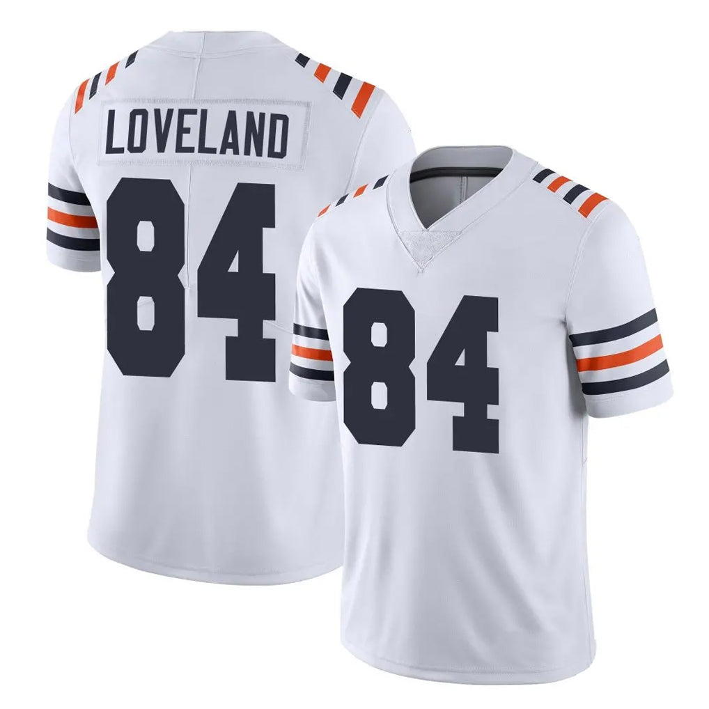 Seanshop C.Bears #84 Colston Loveland Player White Classic Vapor Limited Home Game Stitched Jerseys