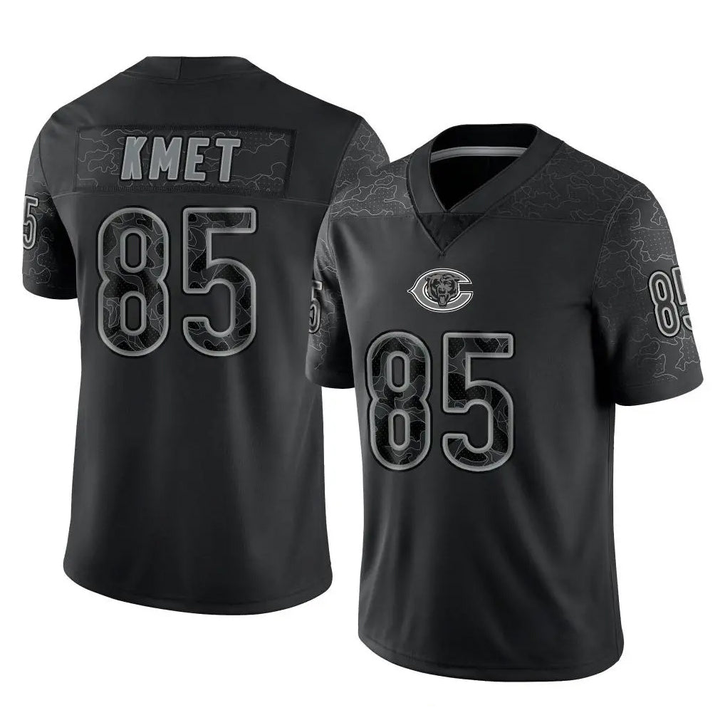 Seanshop C.Bears #85 Cole Kmet Player Black REFLECTIVE Limited Game Stitched Jerseys