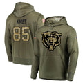 Seanshop C.Bears #85 Cole Kmet Player Olive Salute to Service Pullover Hoodies Home Game Stitched Jerseys