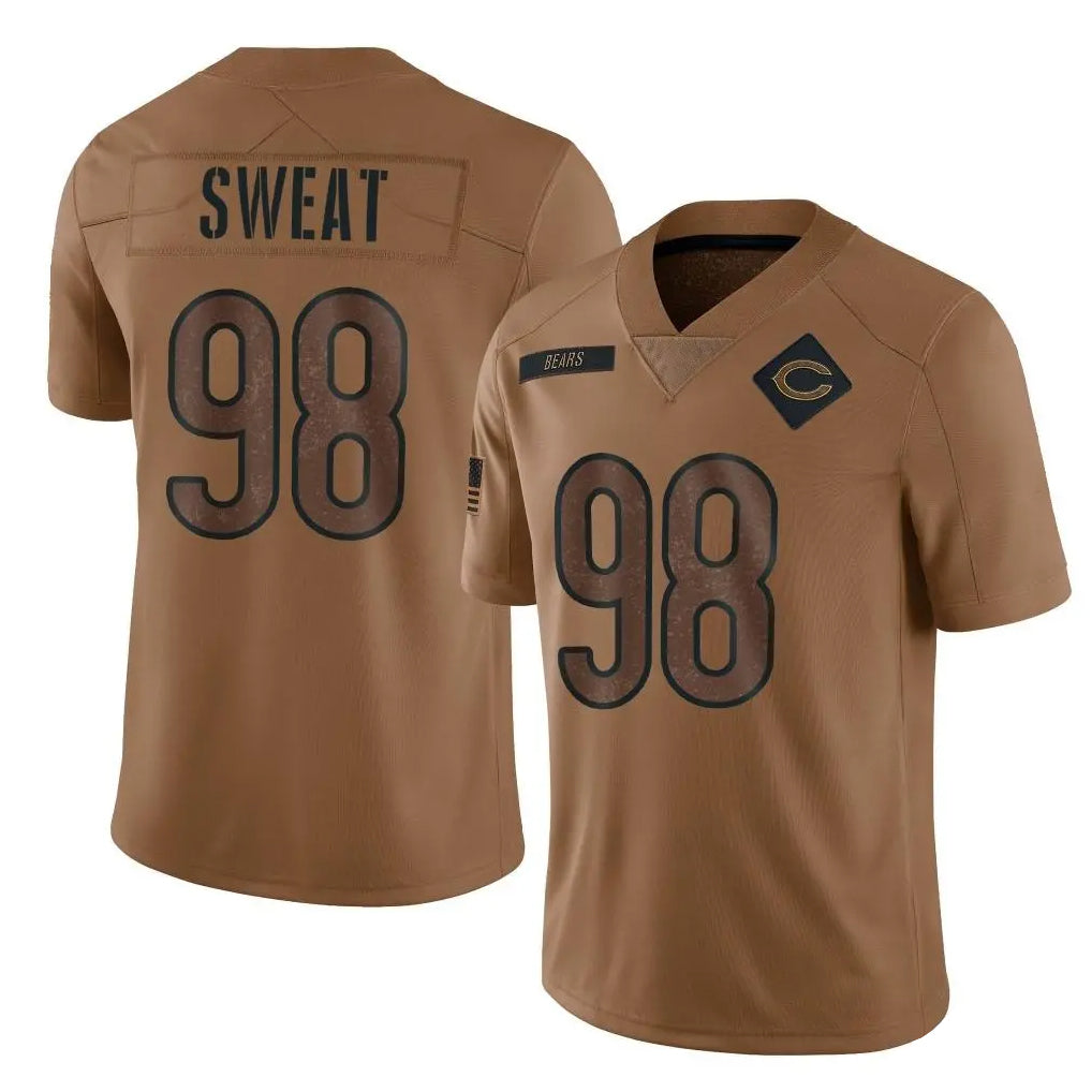 Seanshop C.Bears #98 Montez Sweat Player Brown Salute to Service Limited Stitched Jerseys