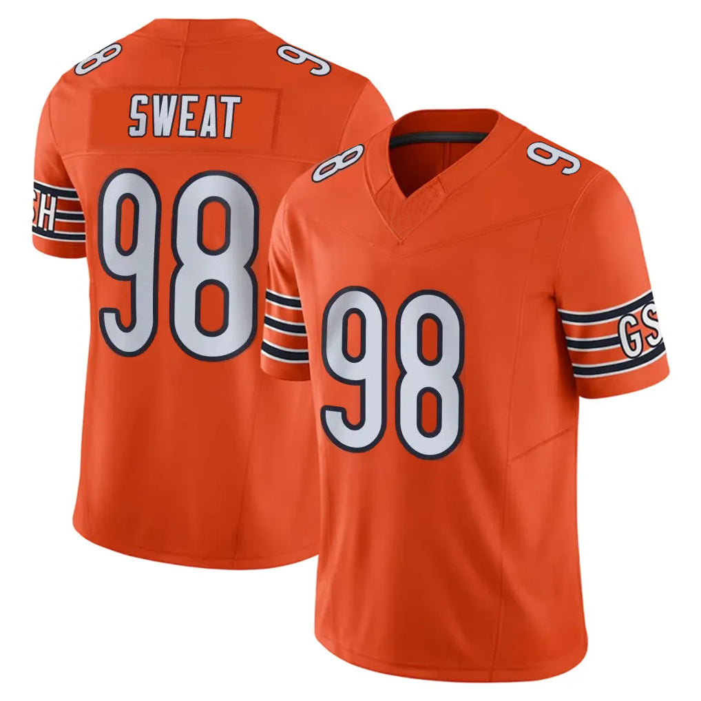 Newshops C.Bears #98 Montez Sweat Player Orange Vapor F.U.S.E. Limited Home Game Stitched Jerseys