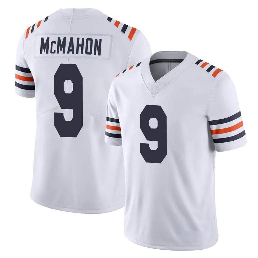 C.Bears #9 Jim McMahon Player White Seanshop Classic Vapor Limited Home Game Stitched Jerseys