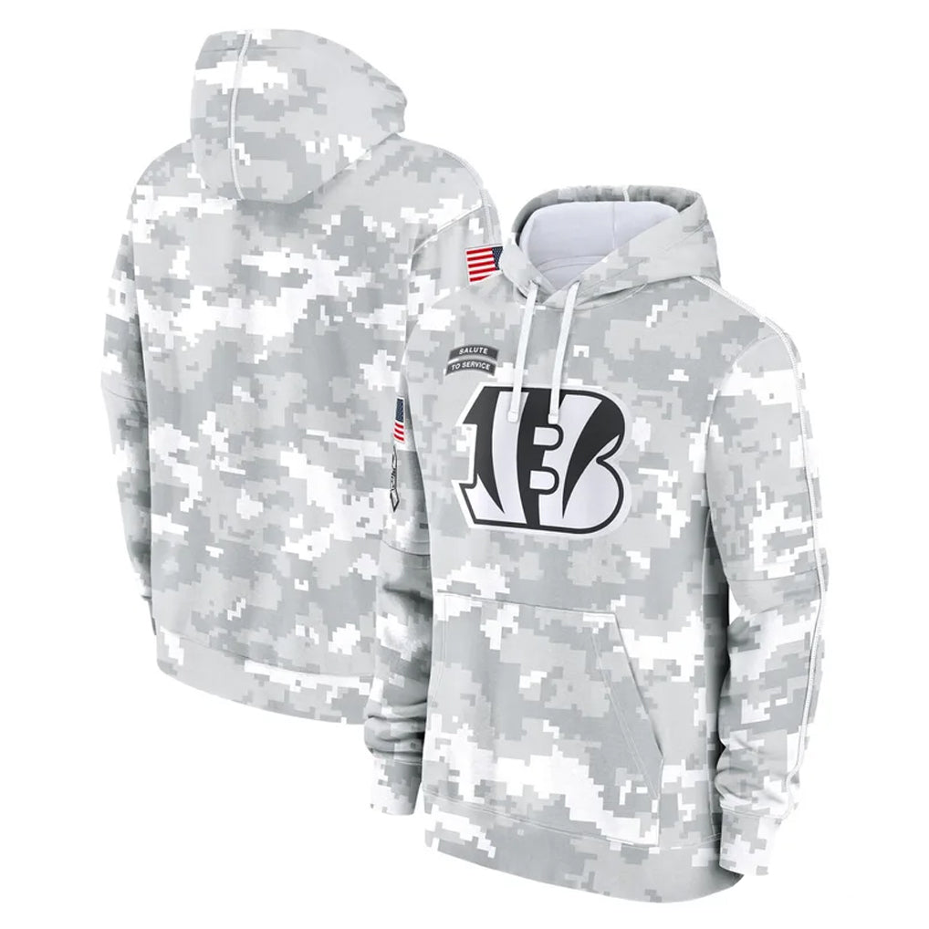 Seanshop C.Bengals Arctic Camo Salute to Service Pullover Hoodie Limited Blank Player Stitched Jerseys