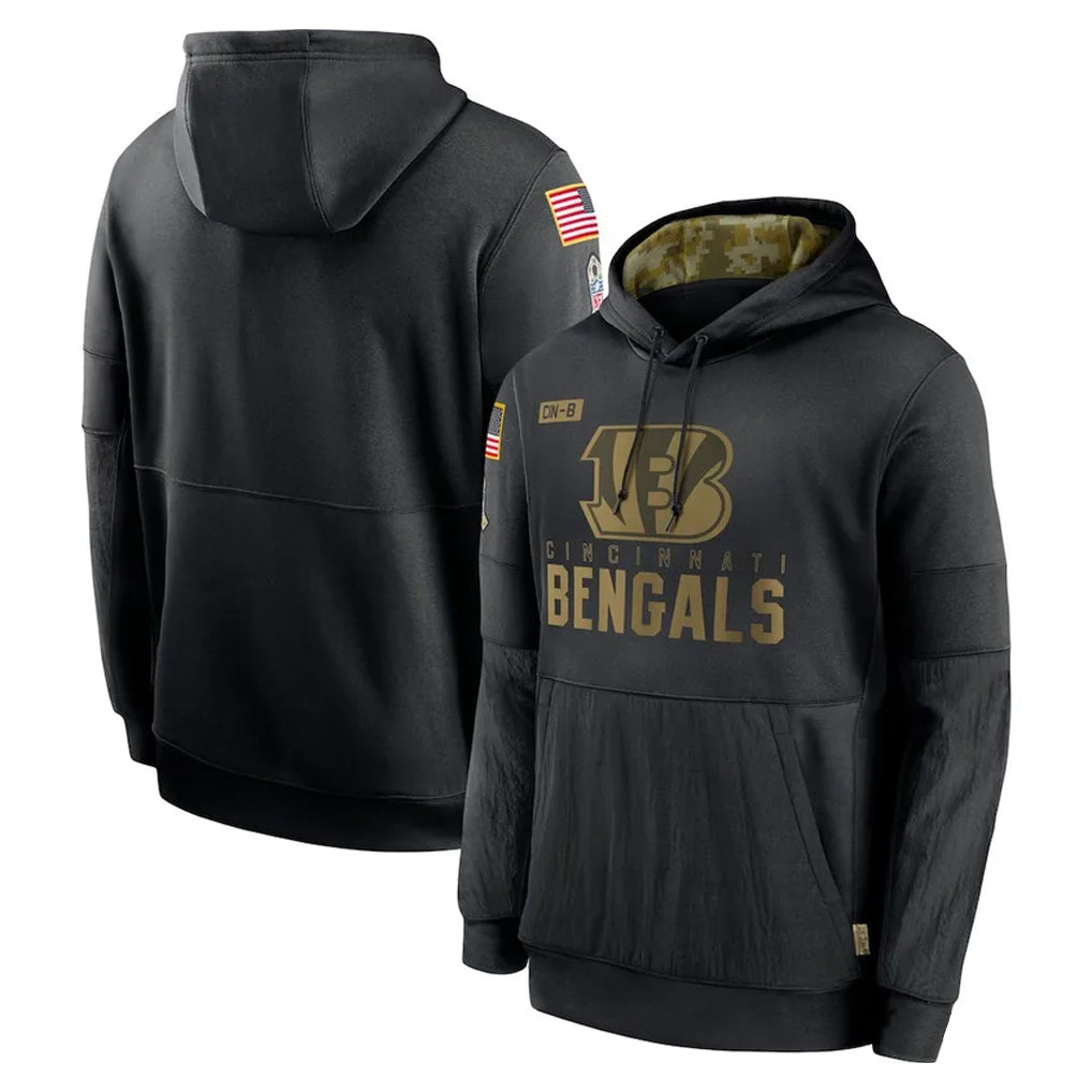 Seanshop C.Bengals Black Salute to Service Pullover Hoodies Limited Blank Player Stitched Jerseys