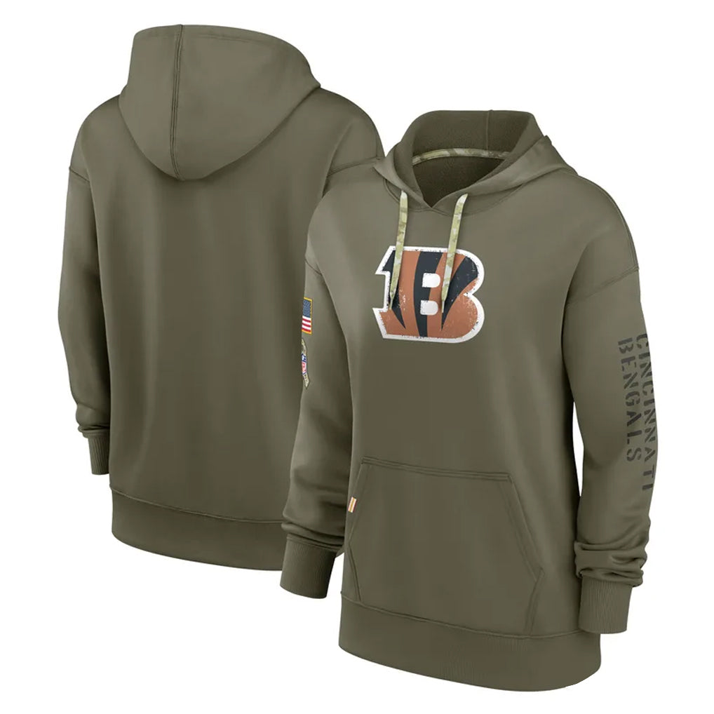 Seanshop C.Bengals Olive Salute to Service Performance Pullover Hoodie Limited Blank Player Stitched Jerseys