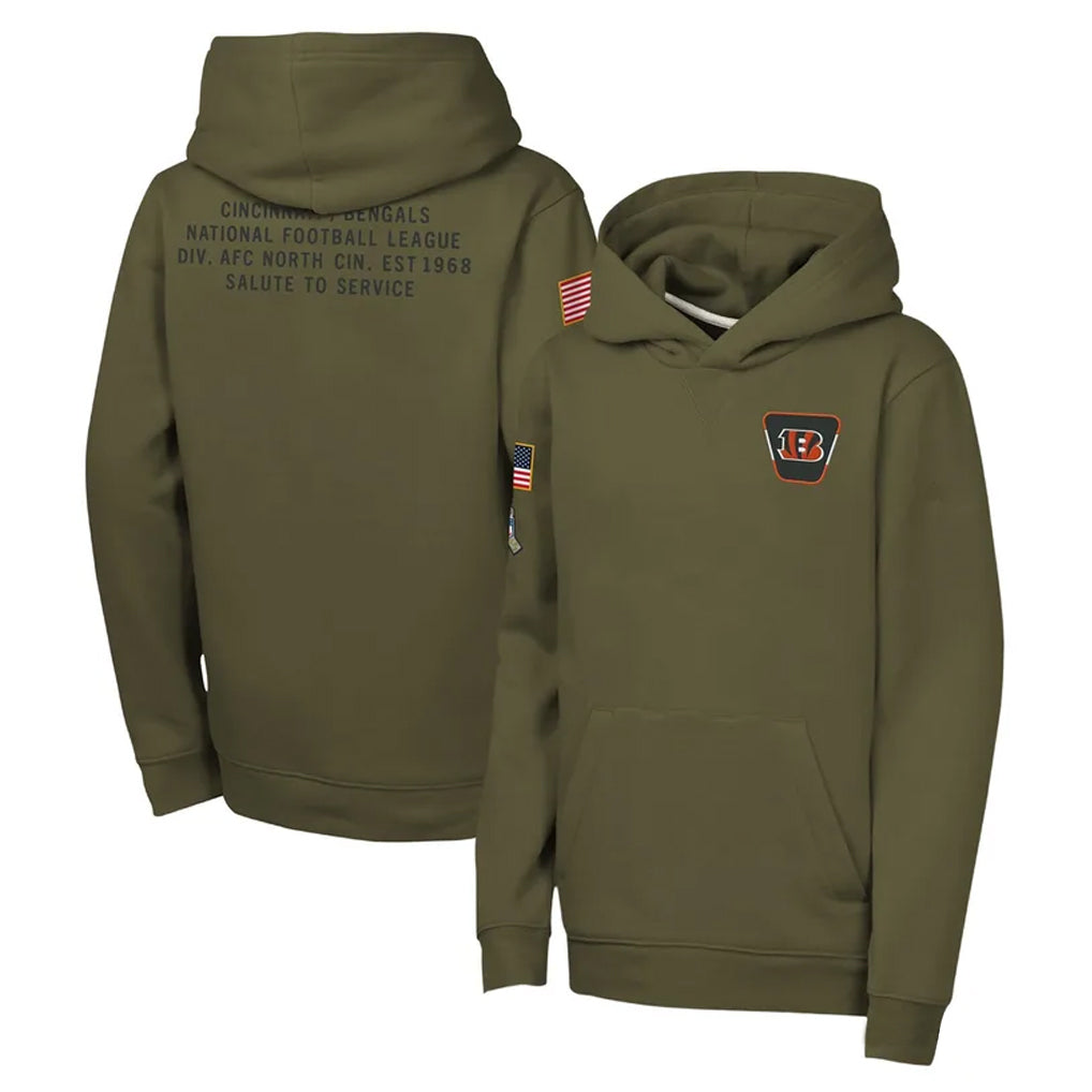 Seanshop C.Bengals Olive Salute to Service Pullover Hoodies Limited Blank Player Stitched Jerseys