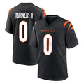 Seanshop C.Bengals #0 DJ Turner II Player Black Home Game Stitched Jerseys