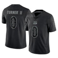 Seanshop C.Bengals #0 DJ Turner II Player Black Reflective Limited Game Stitched Jerseys