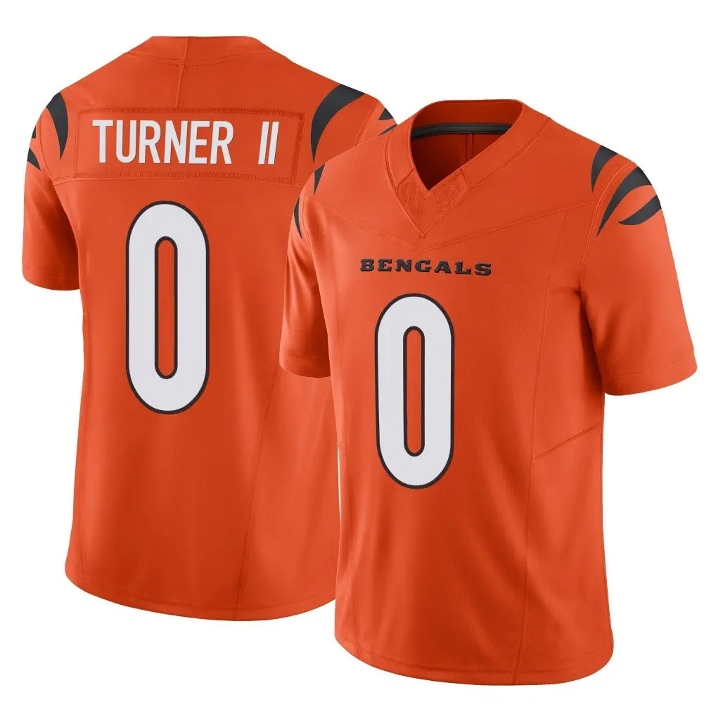 Seanshop C.Bengals #0 DJ Turner II Player Orange Vapor F.U.S.E. Limited Home Game Stitched Jerseys