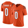 Seanshop C.Bengals #0 DJ Turner II Player Orange Vapor F.U.S.E. Limited Home Game Stitched Jerseys