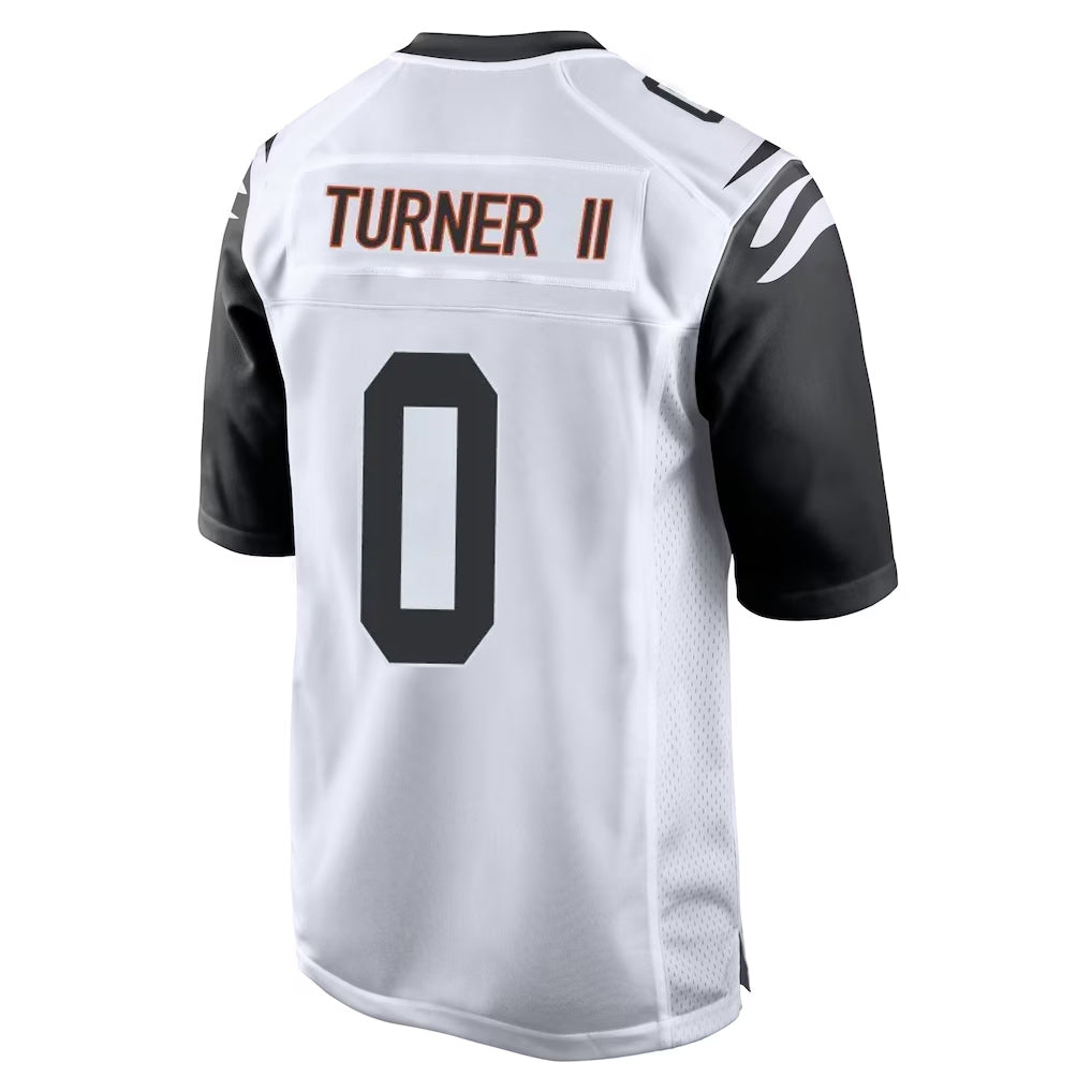 Seanshop C.Bengals #0 DJ Turner II Player White Alternate Home Game Stitched Jerseys