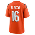 Seanshop C.Bengals #16 Joe Flacco Player Orange Home Game Stitched Jerseys